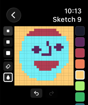 Apple Watch fill tool on a character sketch