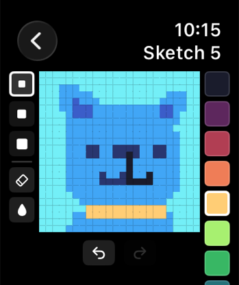 Apple Watch editor with a cat sketch